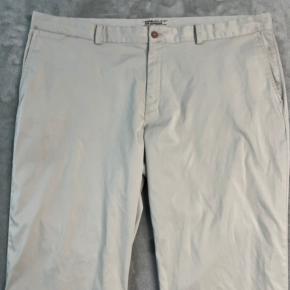 Nike Golf Tour Performance Dri-FIT Pants Mens 42 Light Khaki Tan White Casual - Picture 2 of 16